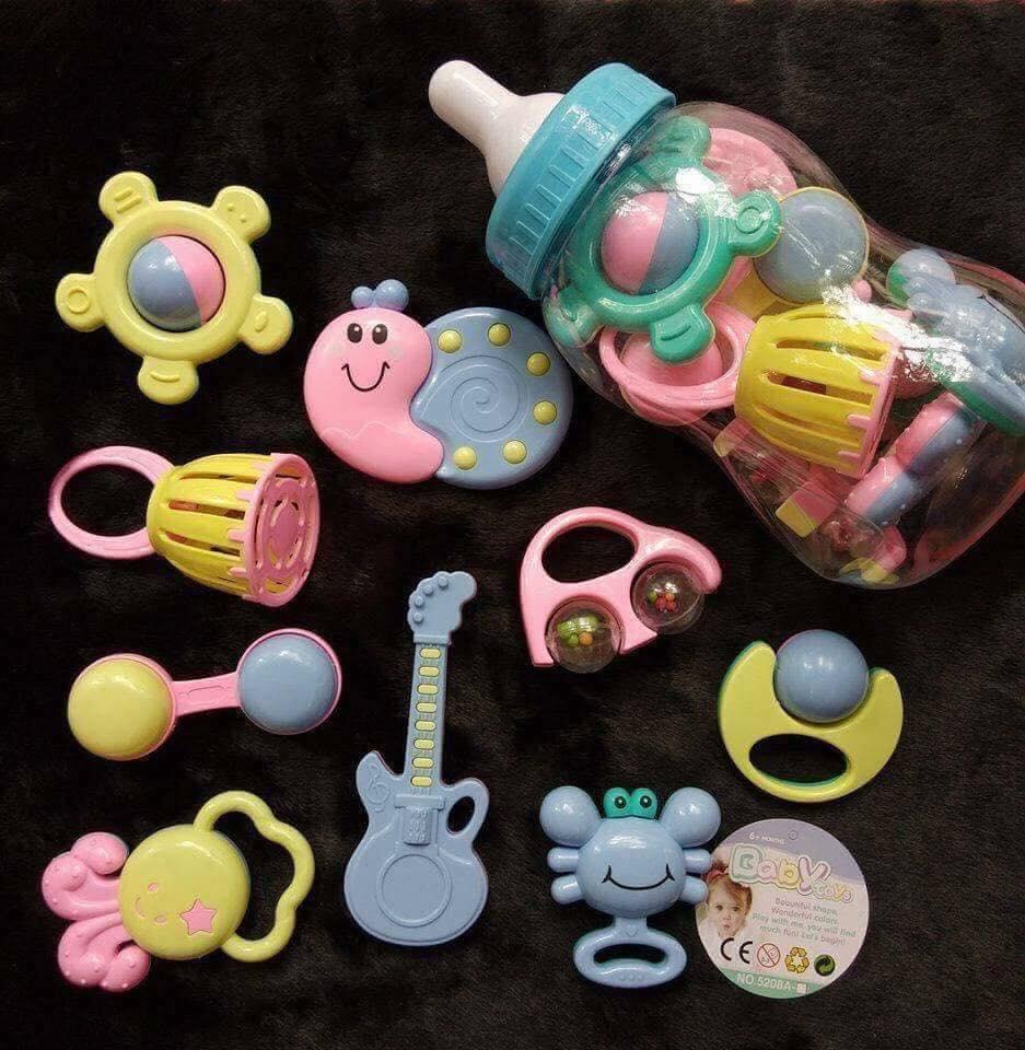 Bộ đồ chơi Xúc xắc bình ti Baby Toys 9 món cho bé