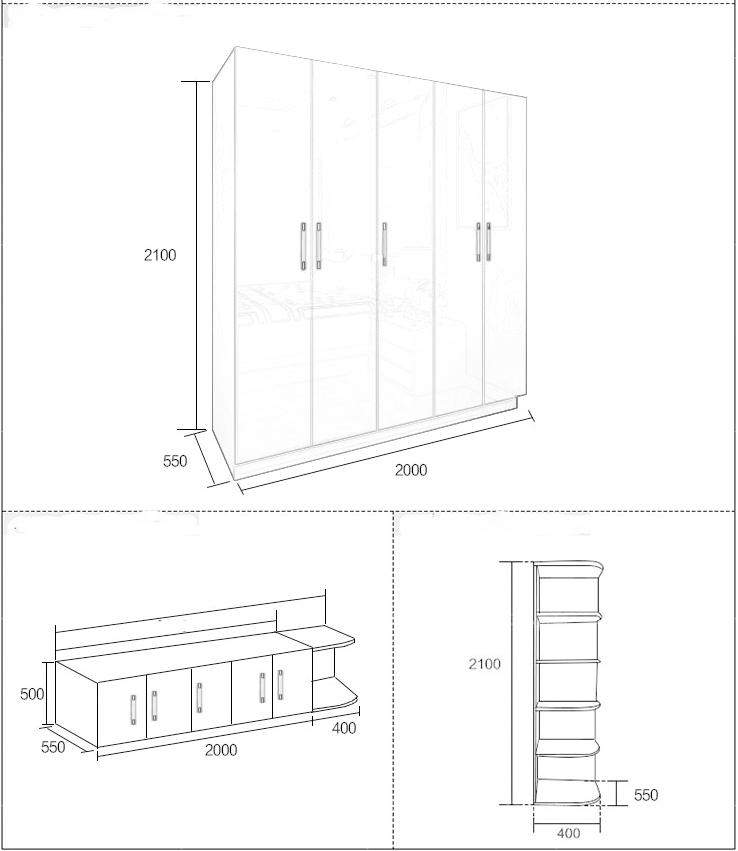 Tủ quần áo cao cấp Mộc Ái MA18918