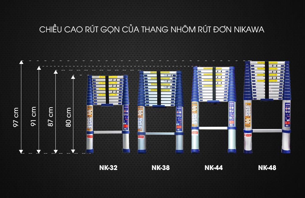 Thang nhôm rút đơn 4,8M Nikawa NK-48