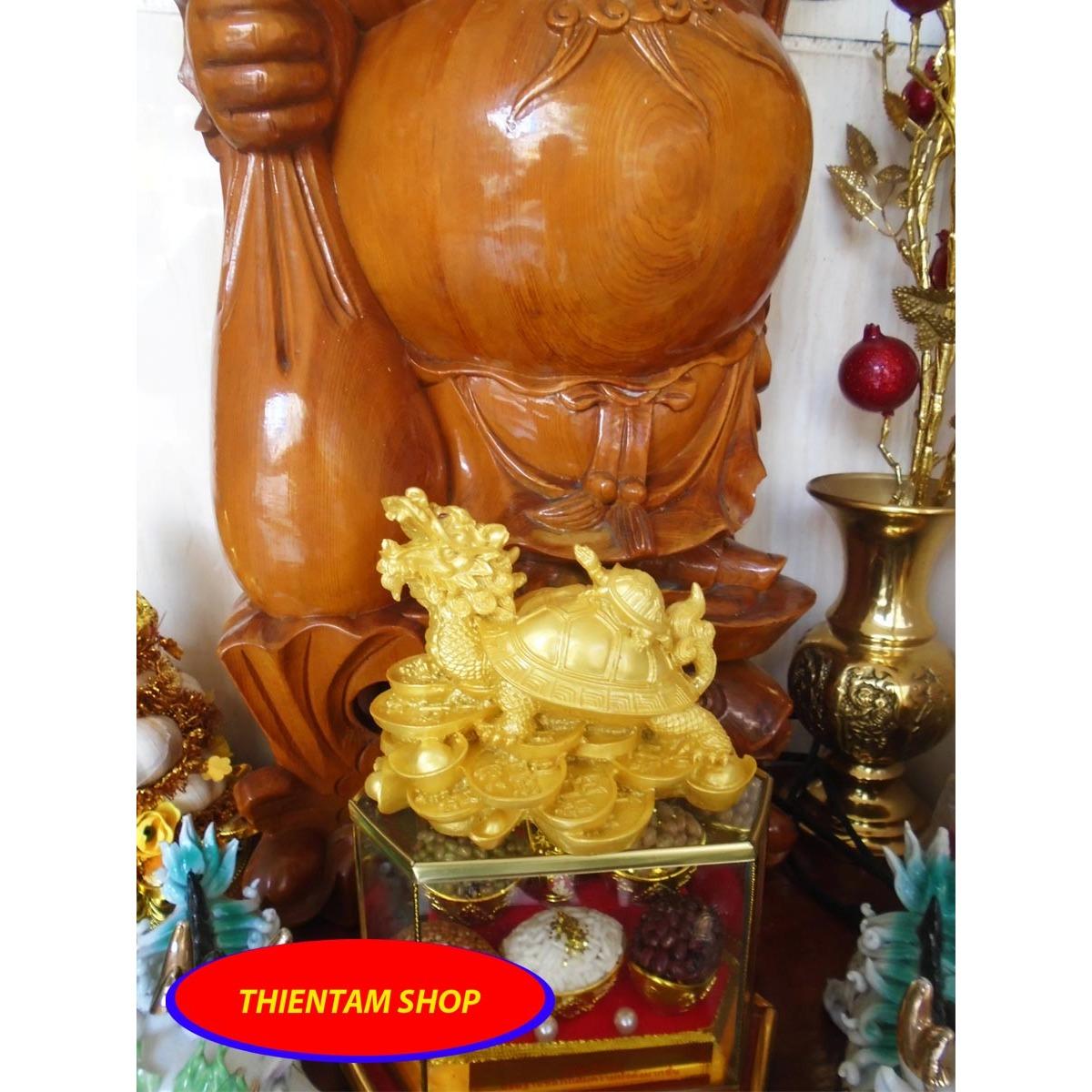 [HCM]Tượng Long Quy đại phát đá poly vàng (LQV01)
