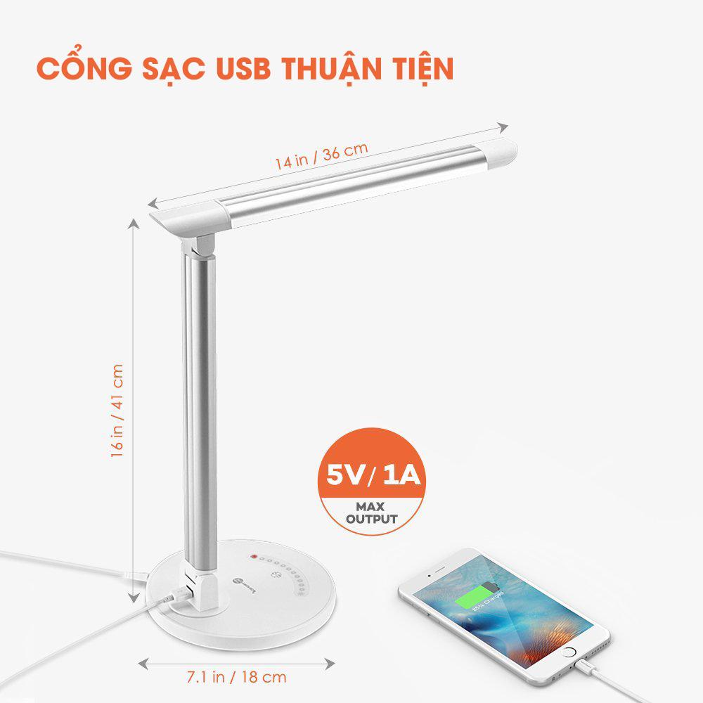 Đèn học chống cận TaoTronics TT-DL13, 12W, 5 chế độ sáng, 7 mức sáng