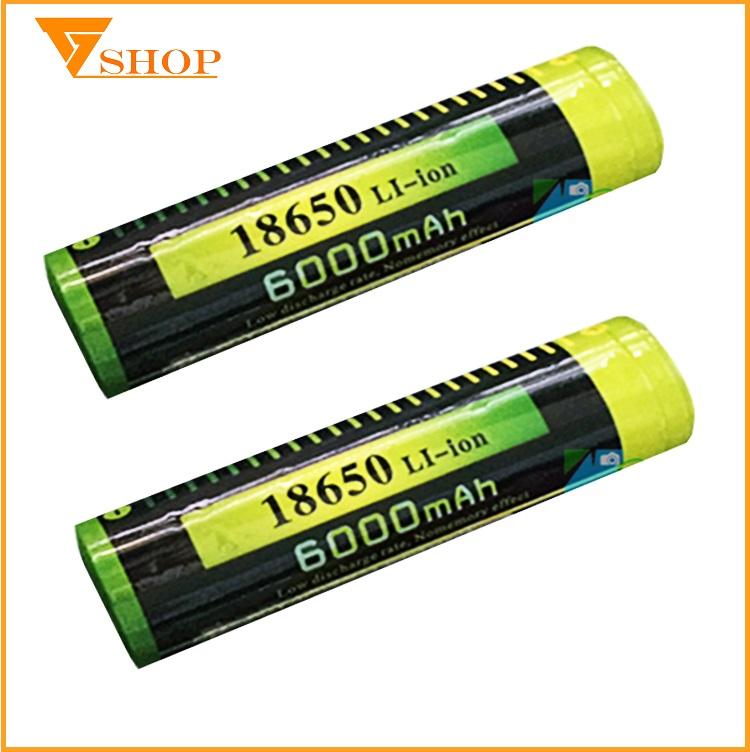Combo 2 viên Pin sạc 18650 Akasha 4.2V 6000mAh