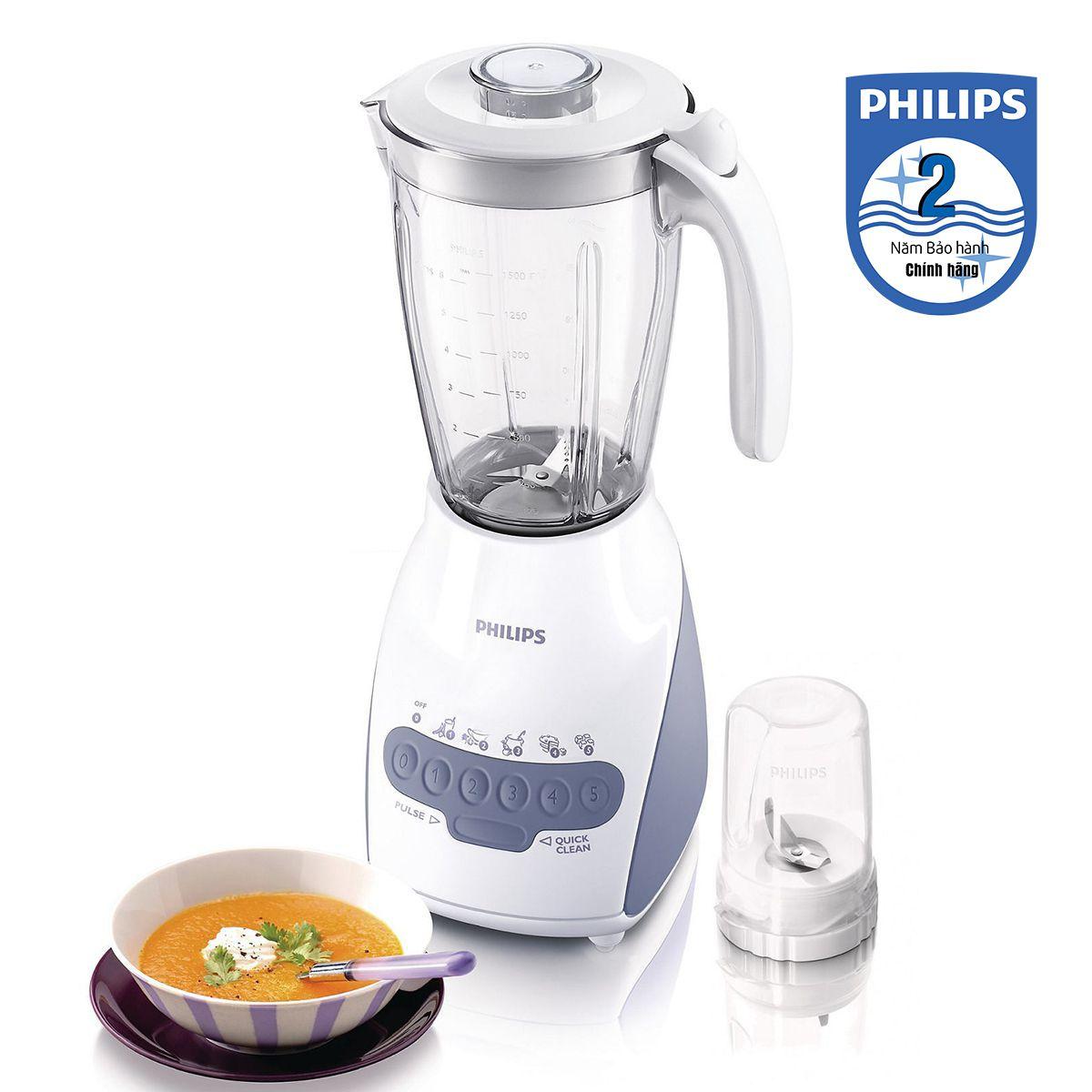Máy xay sinh tố Philips HR2115 2L (Trắng) - Hàng nhập khẩu