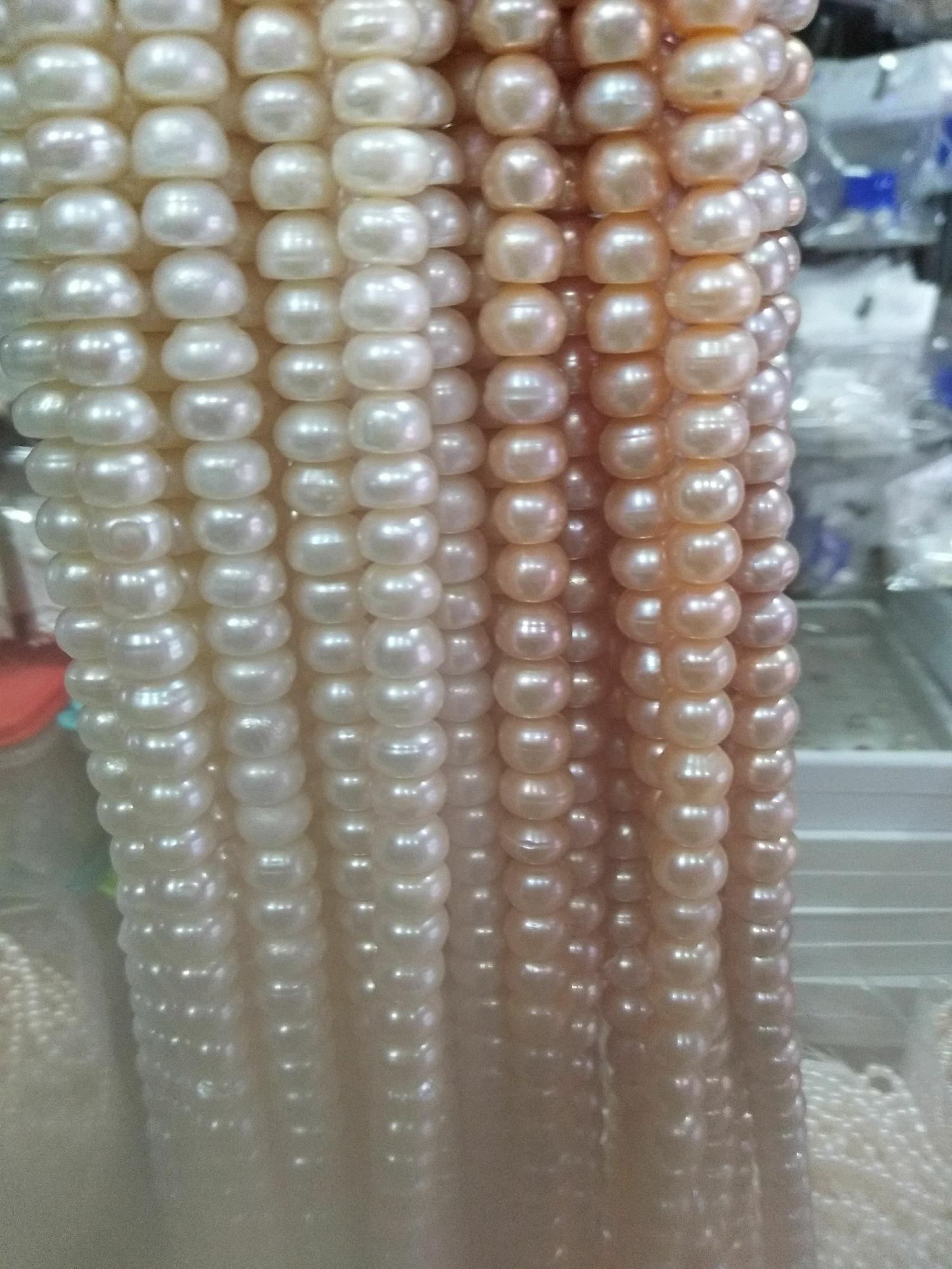 Dây nguyên liệu hạt ngọc trai thật 38cm 6ly