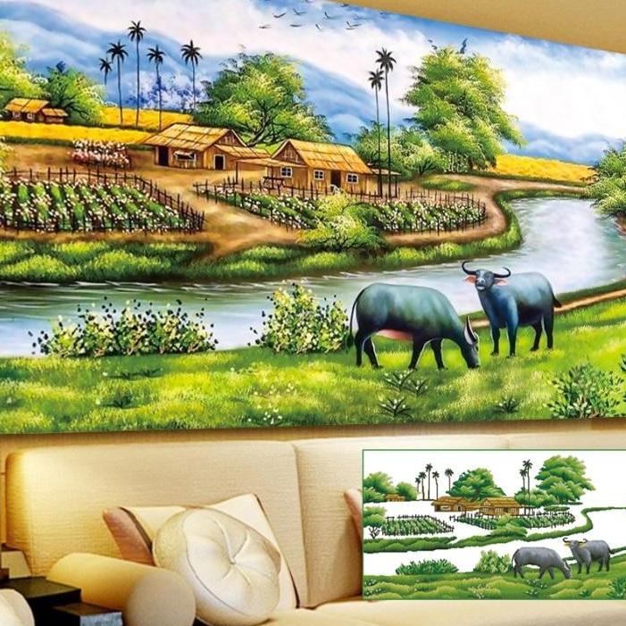 TRANH ĐÍNH ĐÁ MONALISA ĐỒNG QUÊ