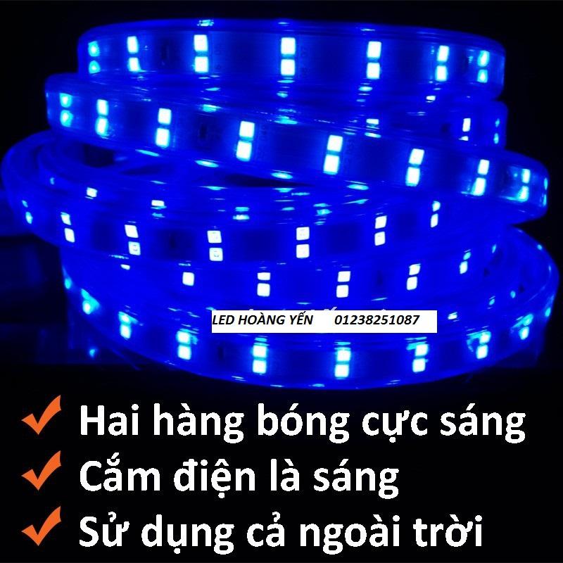 Đèn led dây đôi 2835 màu xanh dương 10m - có dây nguồn