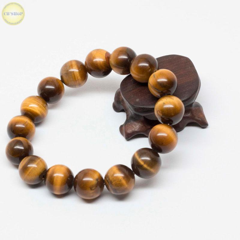 Vòng tay phong thủy đá mắt hổ vàng size 12mm(CB-Shop)