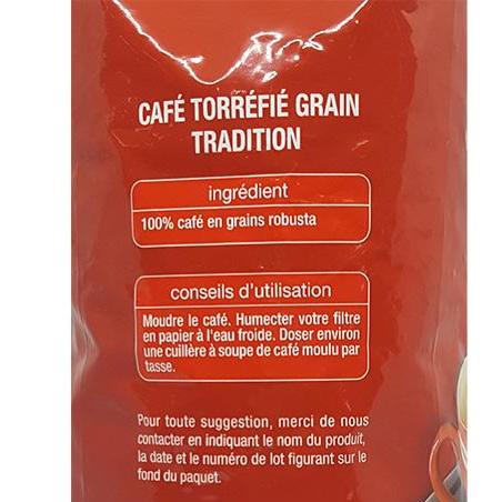 Cà phê hạt truyền thống Robusta Auchan gói 1kg