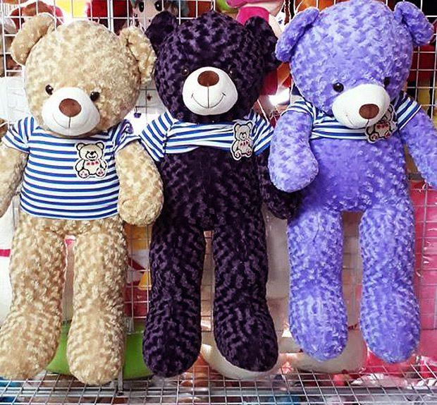 GẤU BÔNG TEDDY CAO CẤP KHỔ VẢI 1M DÀI 80CM (SỮA)