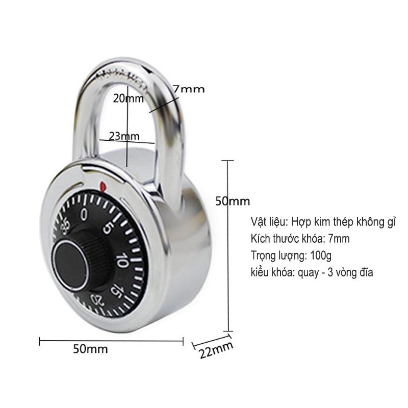 Khóa số dạng núm xoay cho vali, hòm, cửa nhà, cửa cổng loại nhỏ 3 số CL045