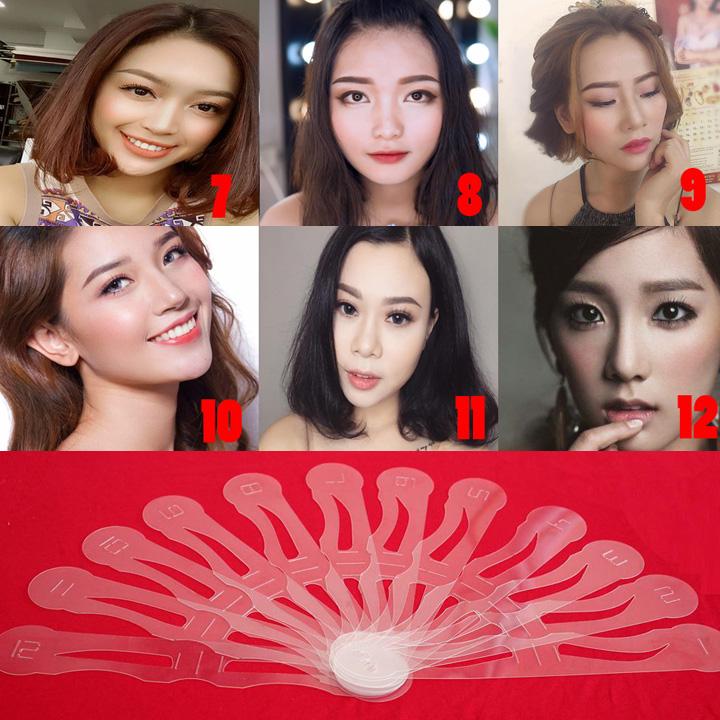 Bộ khuôn kẻ chân mày 12 dáng