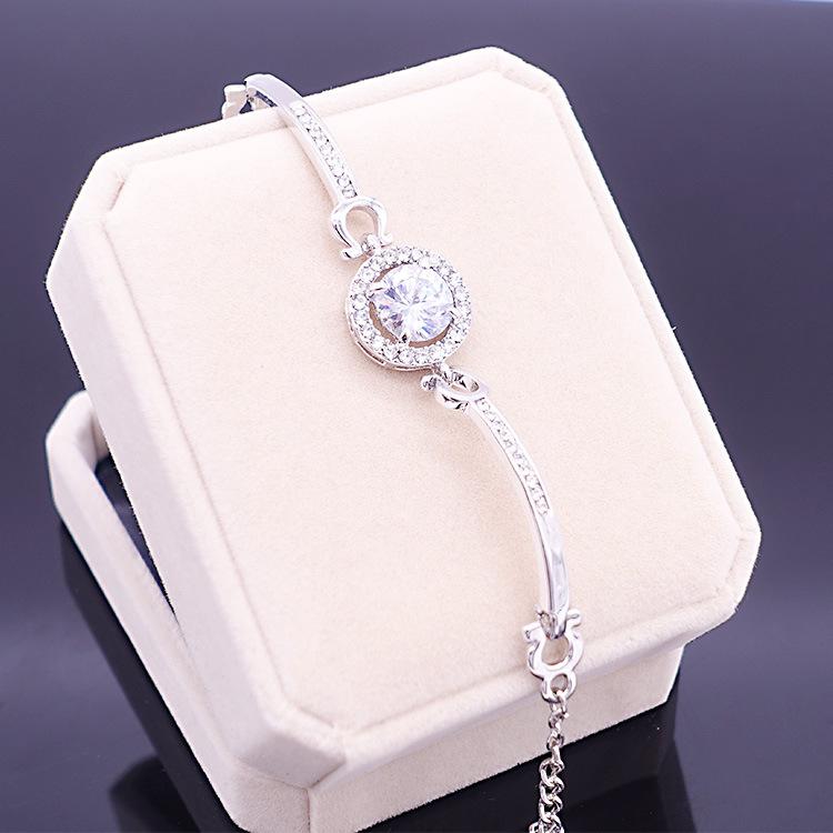 Lắc tay nữ bạc 925 Saphia đính đá pha lê cao cấp