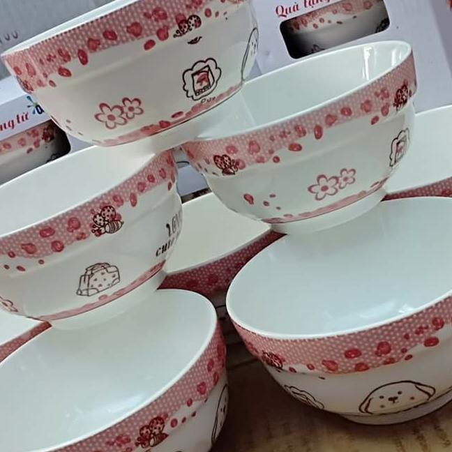 Set 10 chén sứ hoa văn ngộ nghĩnh