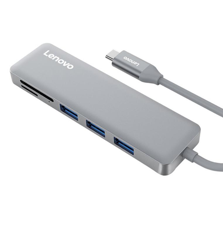 Hub USB 3.0 + Đầu đọc thẻ Type-C Lenovo C605SL (Bạc)