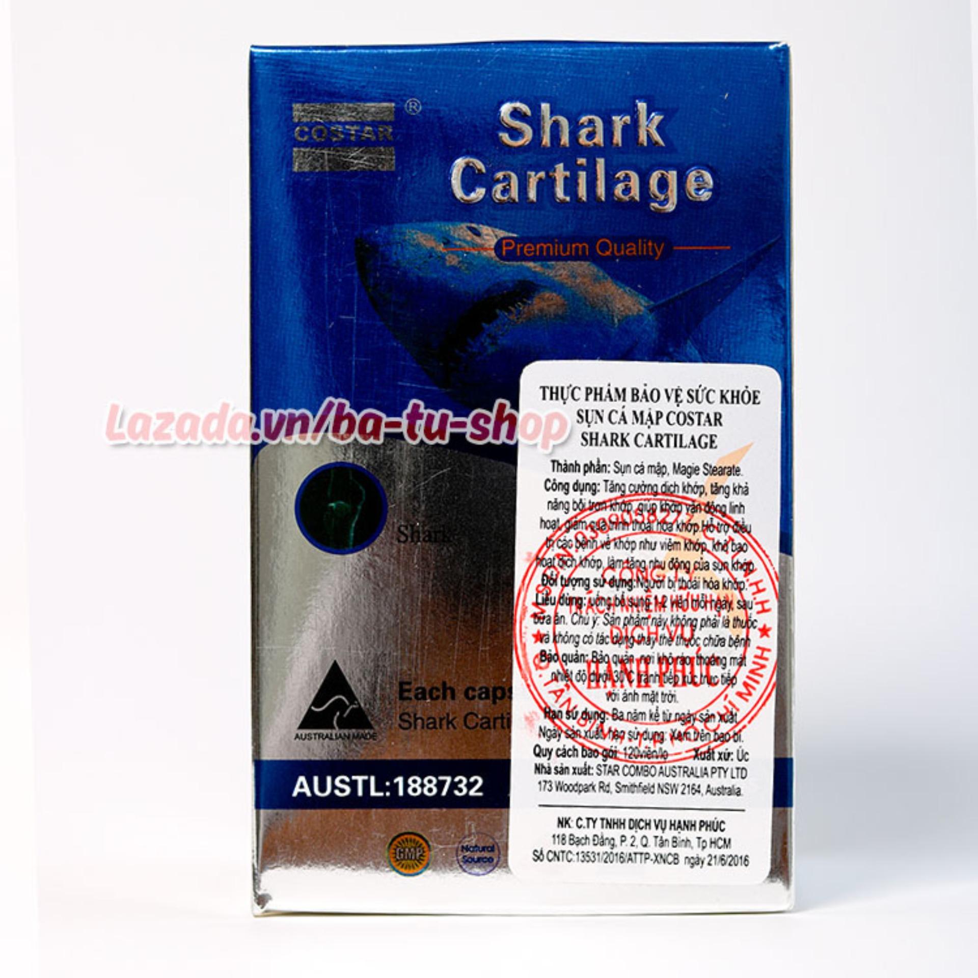 Sụn vi cá mập blue shark cartilage 750mg Úc (120 viên)