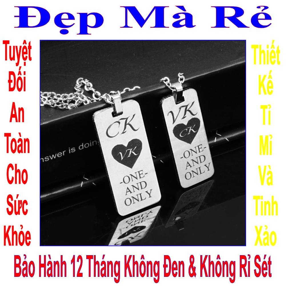 (Gift 01 bangles) necklaces couple stainless steel đẹp that cheap white carved letters CK love VK-one and only price sale as above is 1 pair as picture-commitment 1 Đổi 1 if Hoen, rust