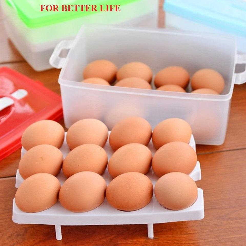 Hộp đựng trứng 2 tầng - Khay đựng trứng 2 tầng đa năng