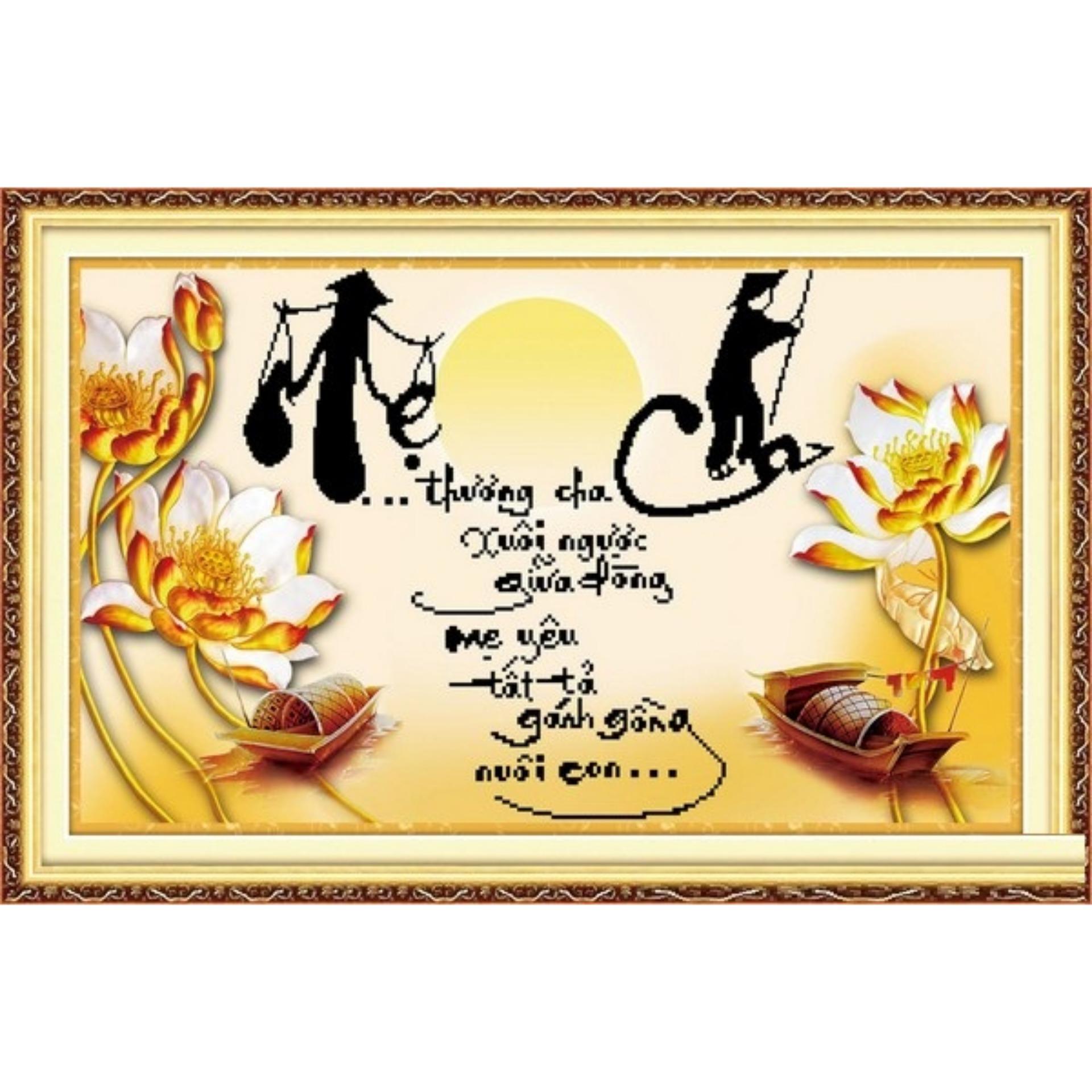 Tranh thêu chữ thập cha mẹ 222967