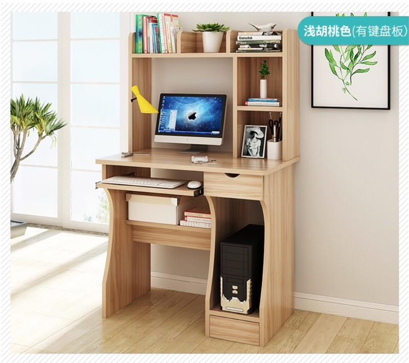 Bàn Máy Tính Gỗ Kèm Kệ Sách, Trang Trí