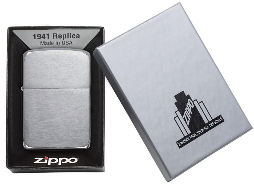 Bật Lửa Zippo Tái Bản Năm 1941 Brushed Chrome