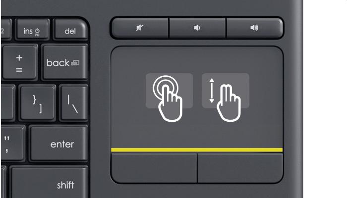 WIRELESS TOUCH KEYBOARD K400 PLUS HTPC keyboard for PC connected TVs - Black - 12 months warranty