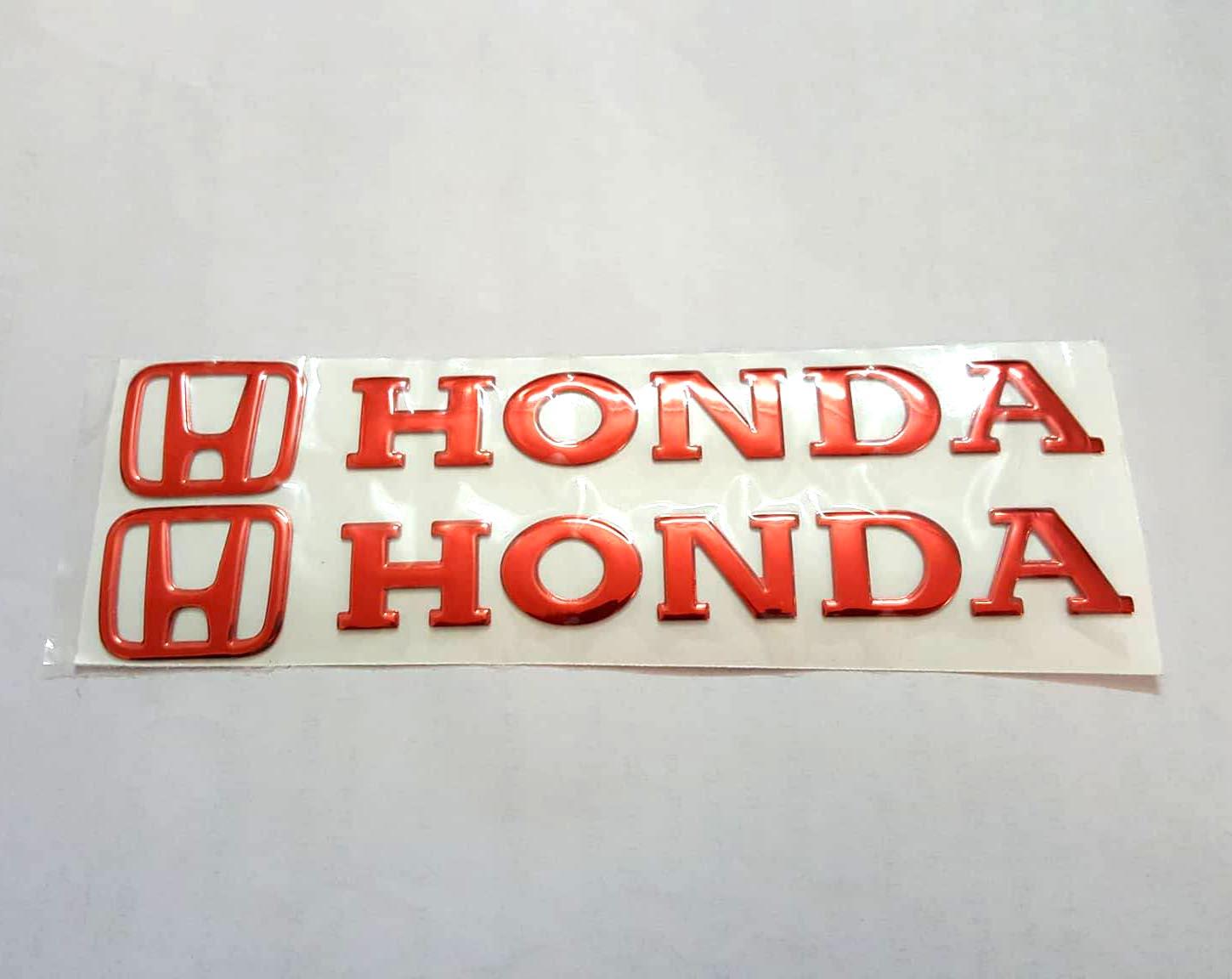 Bộ 2 miếng dán nổi chữ Honda ( Đỏ)