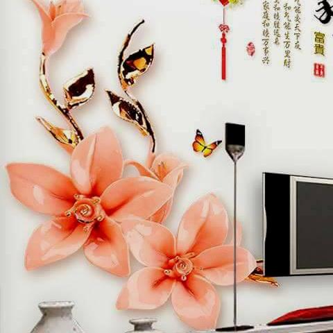 Tranh Decal Dán Hoa Nghệ Thuật 3D