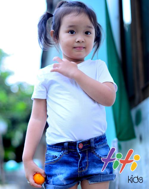 Áo thun trơn bé nữ cap cấp LyLyFashion (trắng)