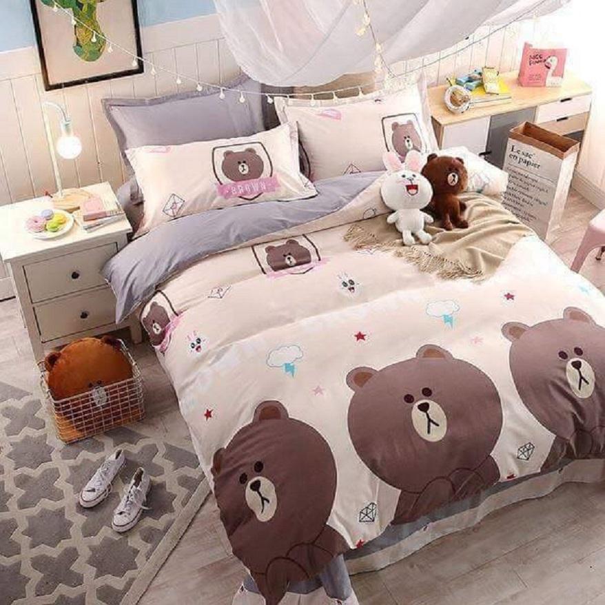 Bộ ga gối mẫu ba con gấu