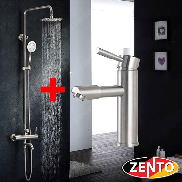 COMBO SEN CÂY VÀ VÒI LAVABO INOX304 ZENTO KM103