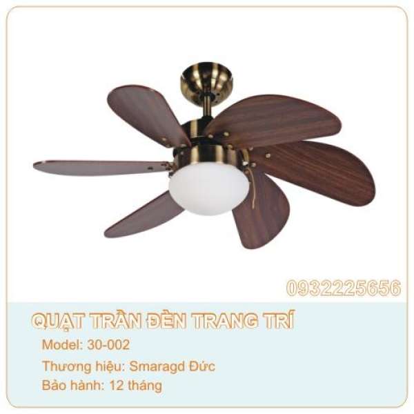 Quạt trần đèn  trang trí Smaradg- Đức 30-002