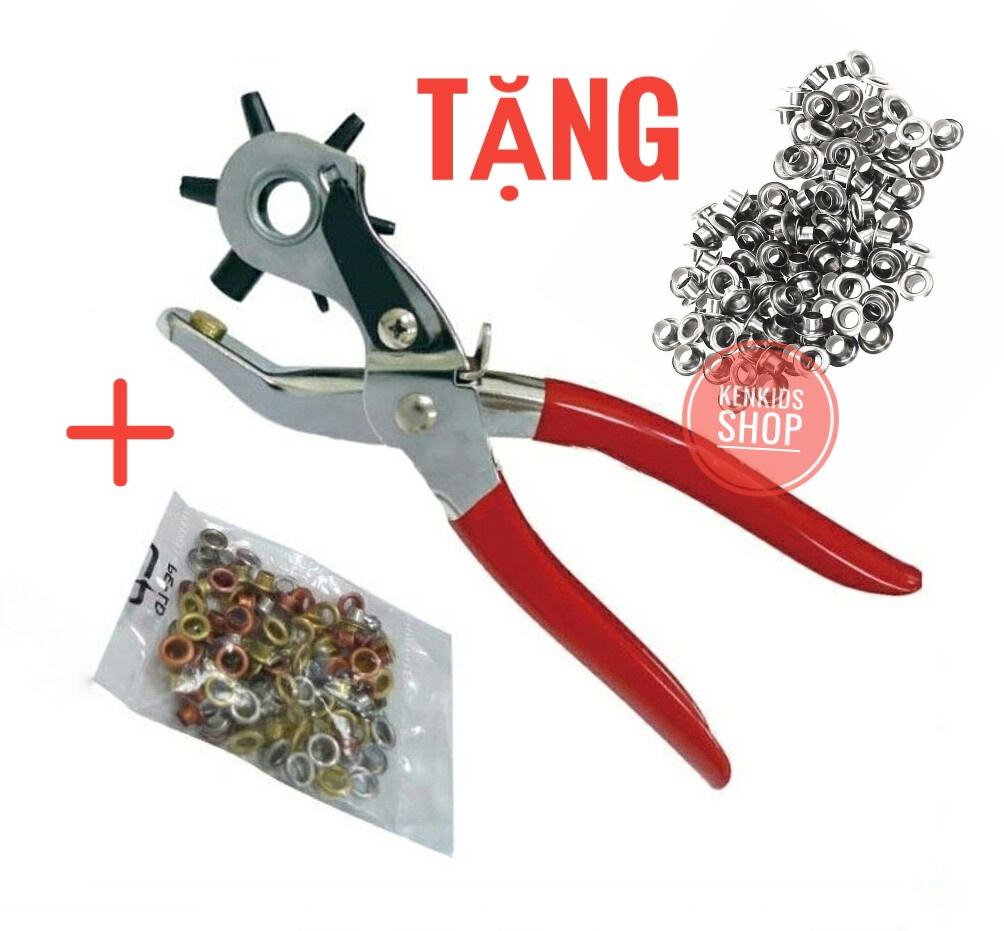 Kìm bấm lỗ dây nịt TOP(Tặng 2 gói khoen)