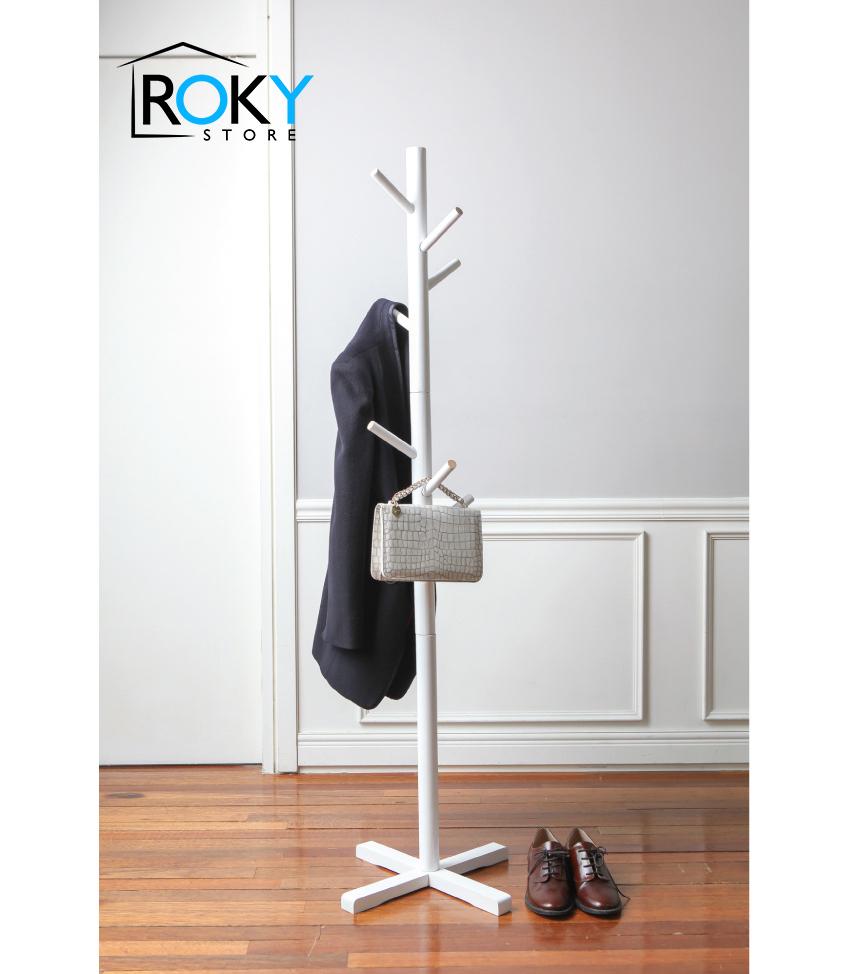 CÂY TREO QUẦN ÁO MÀU TRẮNG - STANDING HANGER WHITE - 트리행거 우드