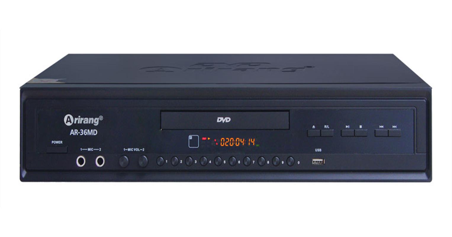[HCM]Đầu DVD Karaoke Arirang AR-36MD (ĐEN) + 2 micro có dây Arirang 3.6C