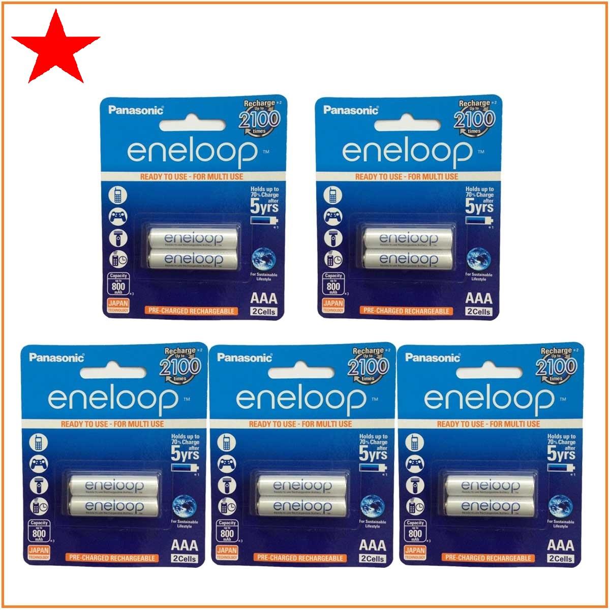 Combo 2 vỉ pin sạc AAA Panasonic Eneloop 800mAh (1 vỉ 2 viên) chính hãng