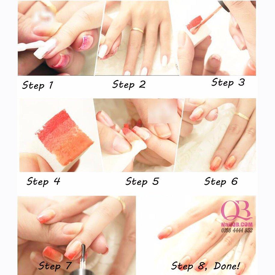 Set 8 mút dặm ombre, mút chấm loang cho nail