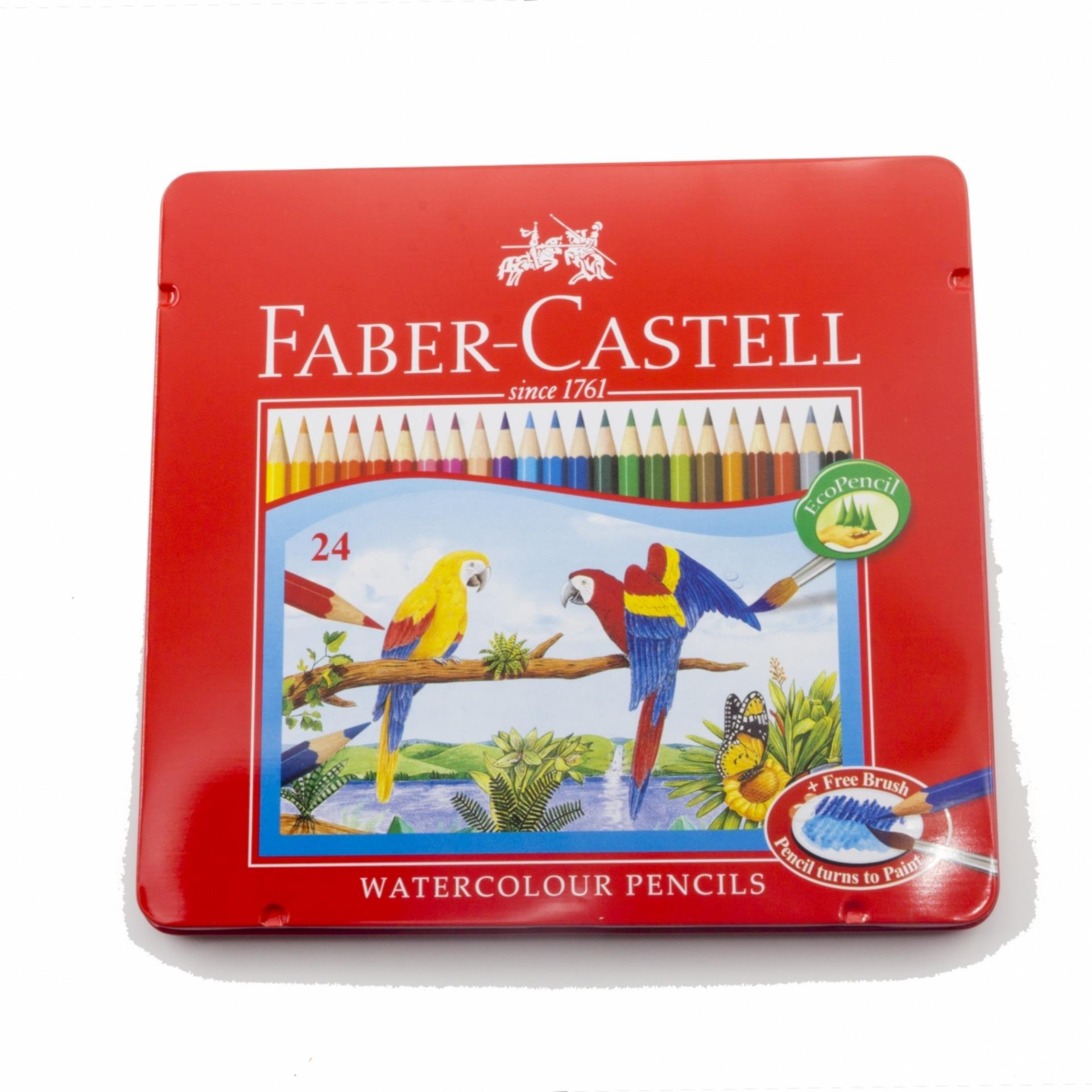 [HCM]BÚT CHÌ MÀU NƯỚC CAO CẤP FABER CASTELL 24 MÀU (HỘP THIẾC)