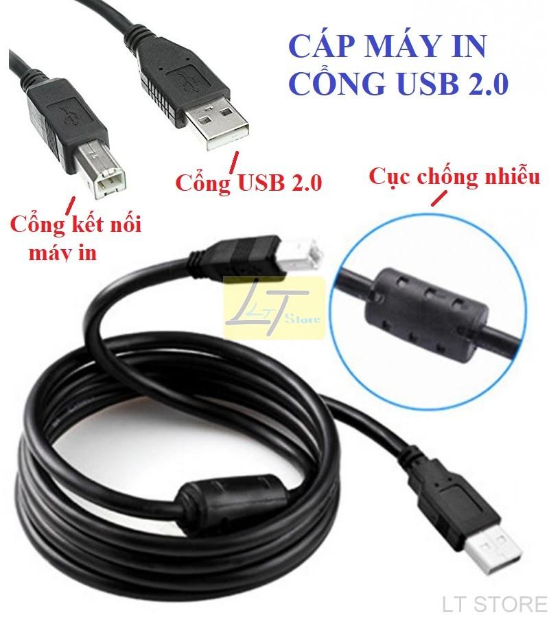 [HCM]Cáp máy in cổng USB dài 5M chống nhiễu