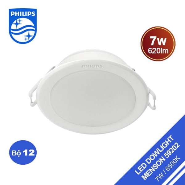 Bộ 12 Đèn Downlight âm trần Philips 59202 Meson 7W 6500K- Ánh sáng trắng