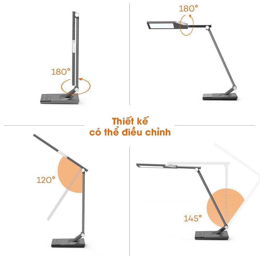 Đèn LED để bàn, đèn học chống cận, đèn ngủ thông thông minh TaoTronics TT-DL16, 12W, 5 chế độ ánh sáng, 6 mức sáng, thân kim loại - An Tiến