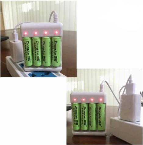Eurohome bộ pin sạc 4 viên aaa 700mah + tặng bộ sạc usb