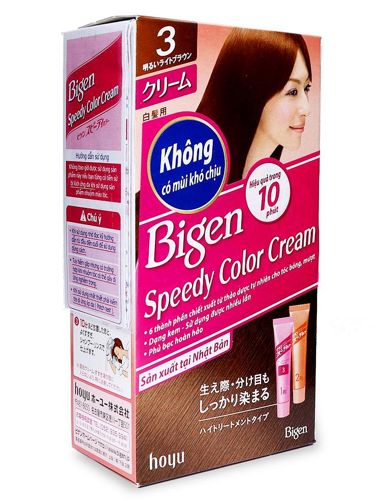 Thuốc nhuộm tóc Bigen Speedy Color Cream được thiết kế đặc biệt để sử dụng dễ dàng và hiệu quả. Một lần sử dụng truyền tải màu sắc sống động và kết quả lâu dài. Hãy xem hình ảnh để chứng kiến sự thay đổi.