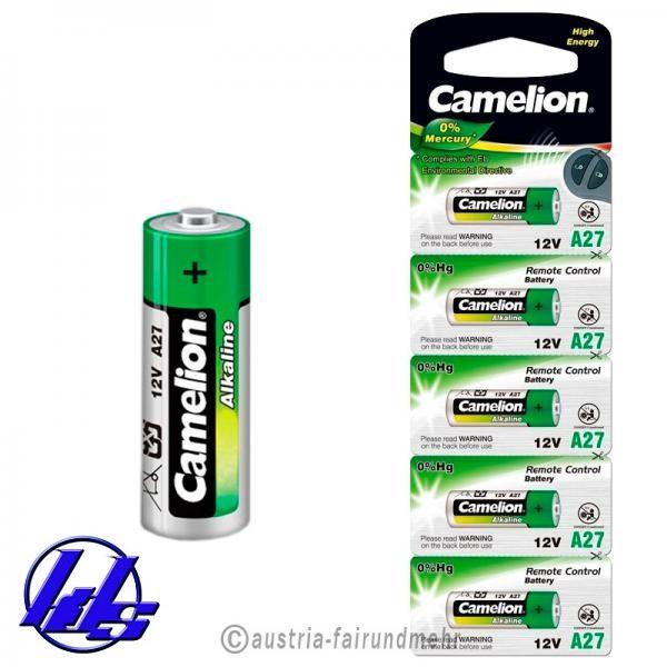 Pin Remote Camelion A27, 27AE Alkaline - Vỉ 5 viên