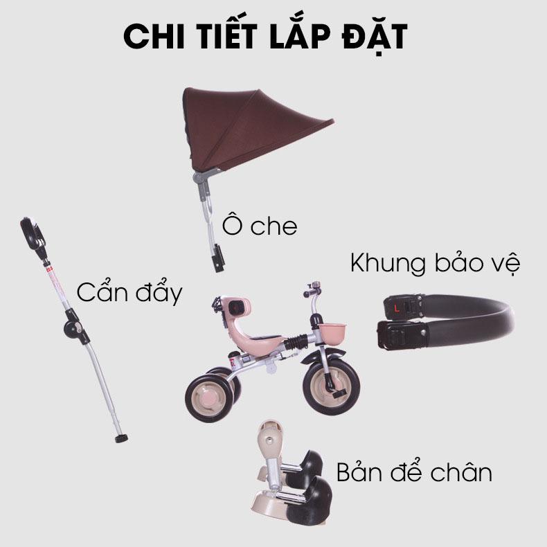 Xe đạp trẻ em 3 bánh gấp gọn cao cấp Edgar