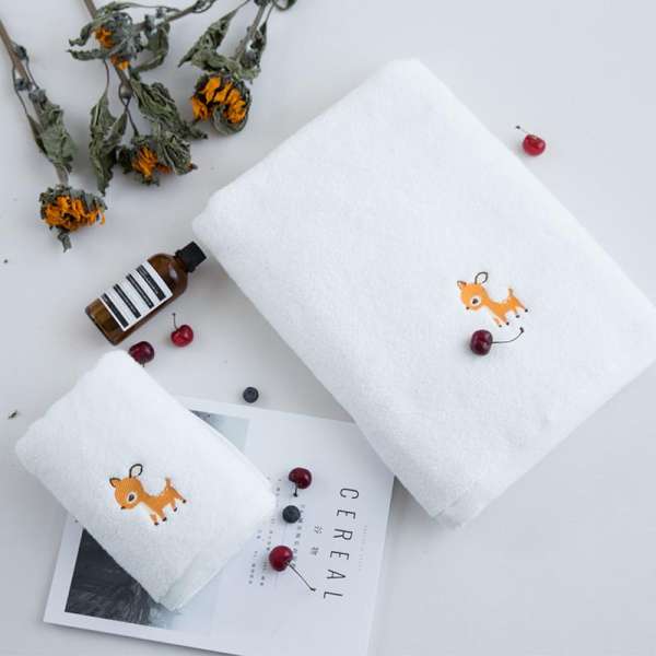 Giản Lược 100% Cotton Trắng Dày Khăn Mặt Khăn Mặt