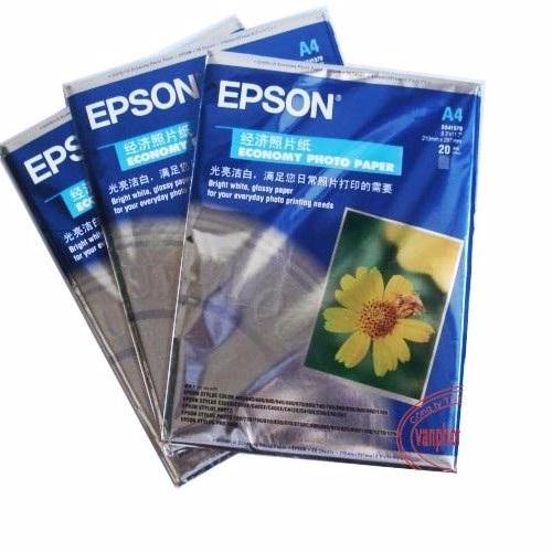 Bộ 3 tập Giấy in ảnh 1 mặt EPSON -A4 ( 20 tờ/1 tập )