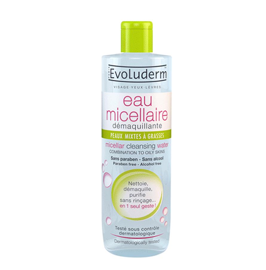 [HCM]NƯỚC TẨY TRANG CHO DA HỖN HỢP VÀ DẦU EVOLUDERM EAU MICELLAIRE 500ML