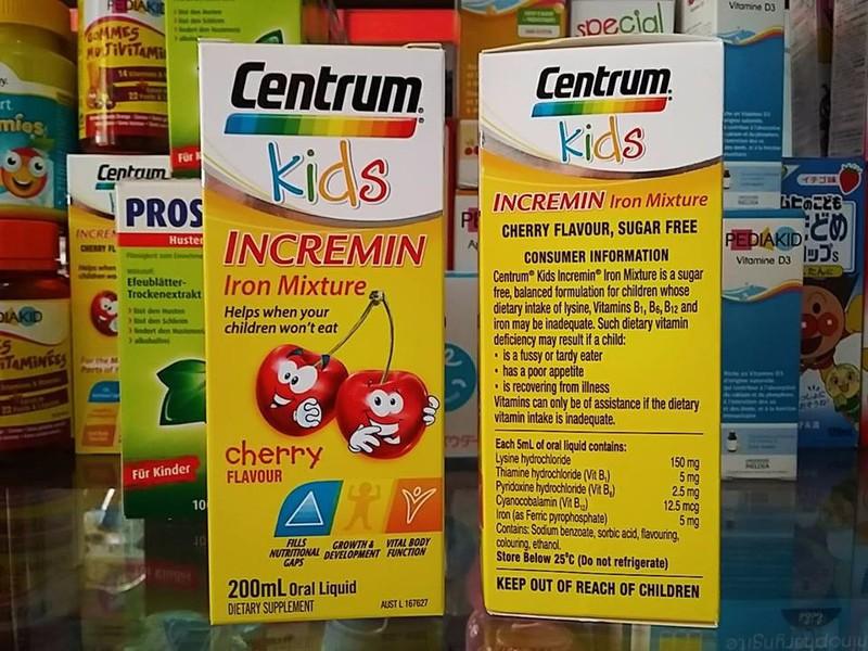 Siro cho trẻ biếng ăn Centrum Kids Incremin chai 200ml Úc