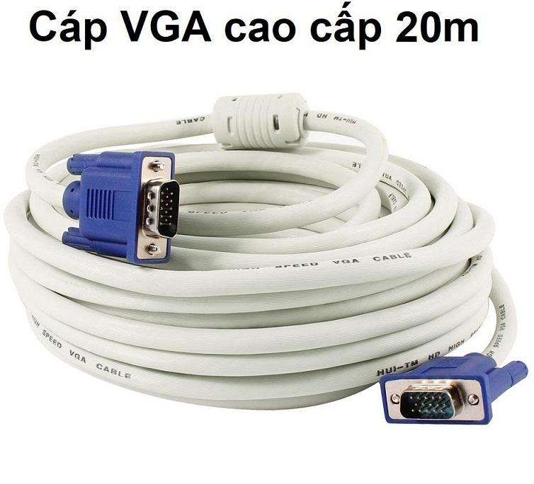Dây cáp VGA 20M chống nhiễu (Trắng)