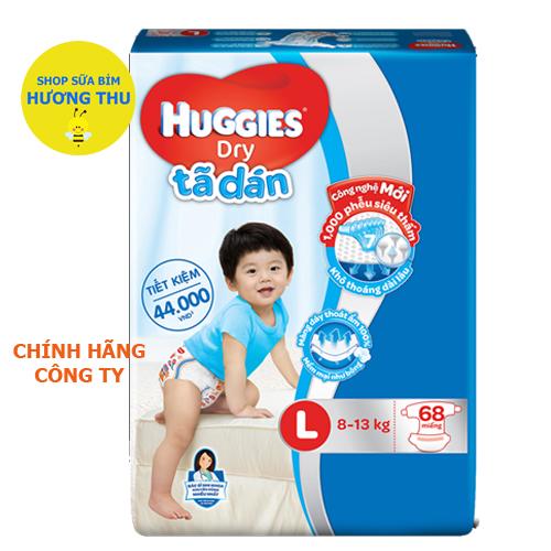 Tã/Bỉm Dán Huggies size L 68 miếng (dành cho bé từ 08 - 13 kg)